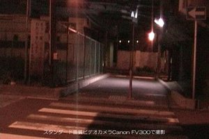 スタンダード画質のビデオカメラCanon FV300で撮影した夜間の信号