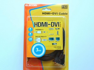 HDMIとDVIを変換するケーブル