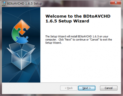 BDtoAVCHDのインストール開始